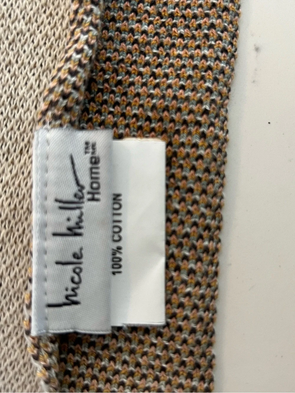 Nicole Miller Cream Throw Blanket with Gold Leopard Motif